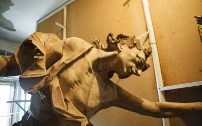 17th century angels by Francisk Olenskyi on display at the Accademia Carrara in Bergamo